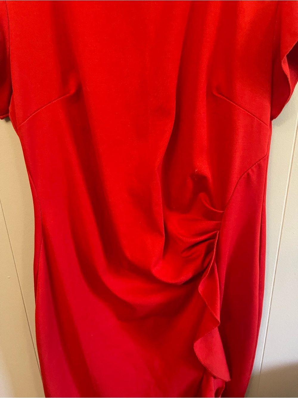 Miusol Red Ruffle-Trim Midi Dress - Picture 3 of 11